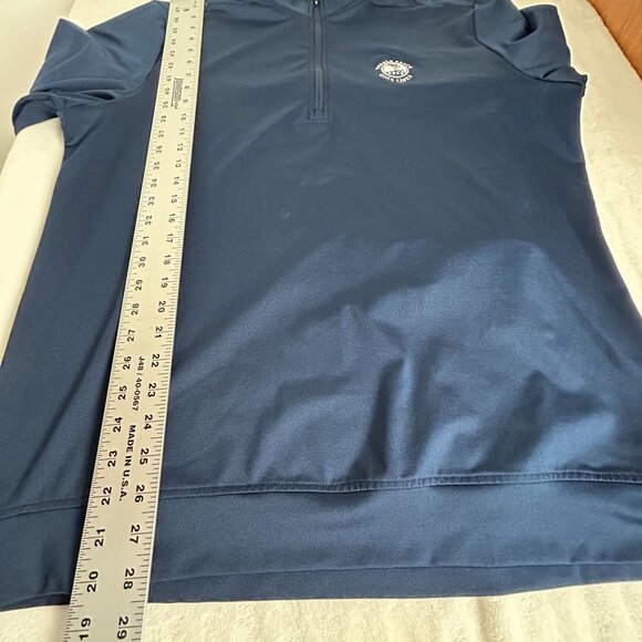 Adidas Mens Pebble Beach Golf Links Navy Blue Quarter-Zip Pullover Sweatshirt - Picture 7 of 7